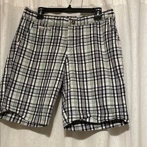 Dockers Flat Front Black and Green Shorts for Casual Wear